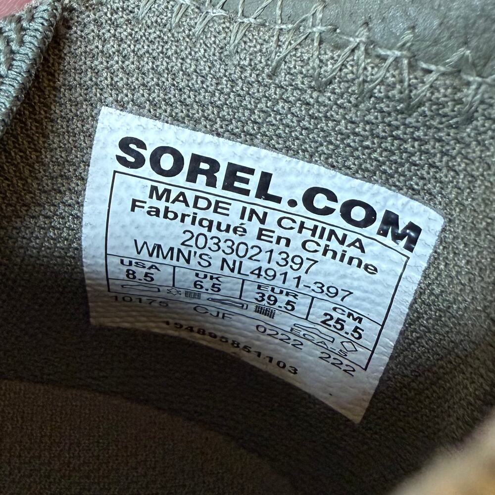 Sorel Out N About Wedge Booties Suede Leather Pull-On Boots Green Women’s 8.5 - Picture 7 of 10